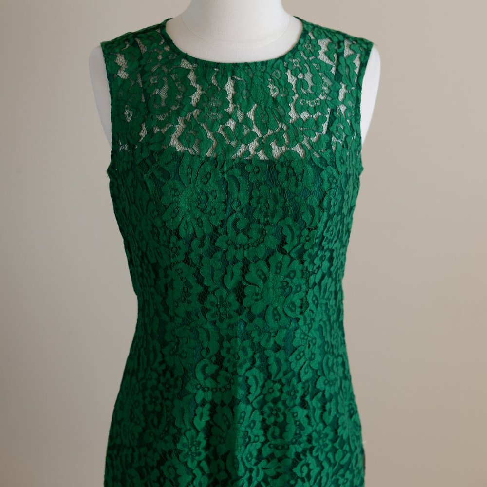 Alexia Admor Green Lace Dress with Bow Details Small